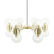 Mullan Lighting MLF272ANTBRSCL - Eske 6 Arm Chandelier | Antique Brass | Clear Glass